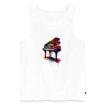 Piano with dripping paint - Men's Premium Organic Tank Top - white - Front - AI Model Male 178 light (178cm)