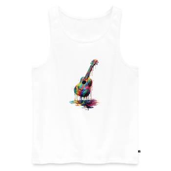 Ukulele with dripping paint - Men's Premium Organic Tank Top - white - Front - AI Model Male 178 light (178cm)