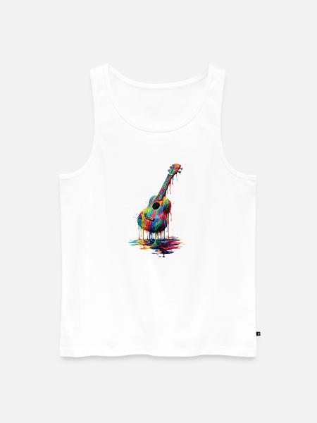 Ukulele med dryppende maling - Herre Premium økologisk tanktop - hvid
