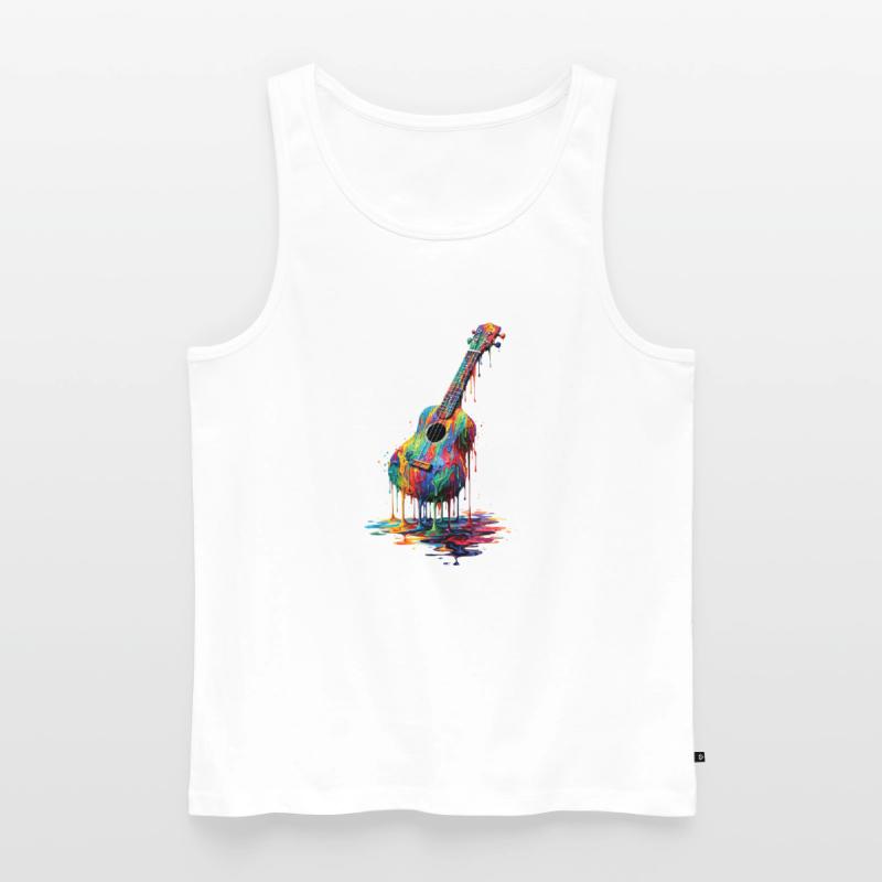 Ukulele mit tropfender Farbe Männer Premium Bio Tank Top