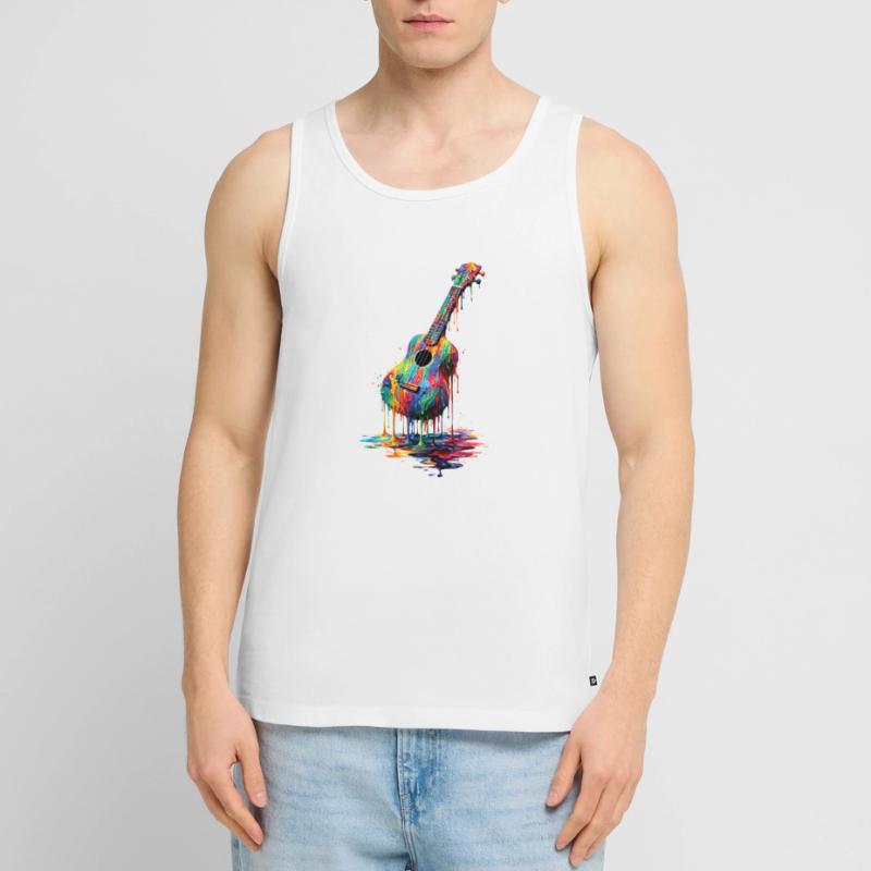 Ukulele mit tropfender Farbe Männer Premium Bio Tank Top