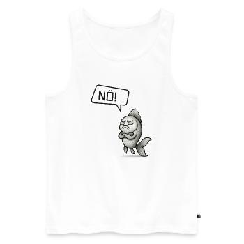 Sturer Fisch sagt NÖ! – Witziges Design - Männer Premium Bio Tank Top - Weiß - Vorne - Michal (187cm)