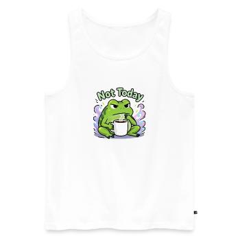 Not Today Frog Coffee - Men's Premium Organic Tank Top - white - Front - Michal (187cm)