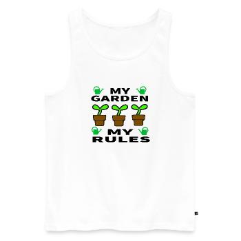 Garten - Männer Premium Bio Tank Top - Weiß - Vorne - Michal (187cm)