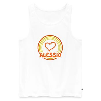 Herz im Regenbogenkreis Alessio - Männer Premium Bio Tank Top - Weiß - Vorne - AI Model Male 178 light (178cm)