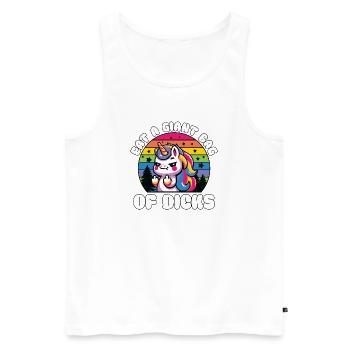 Rainbow Unicorn Power Motif - Men's Premium Organic Tank Top - white - Front - Michal (187cm)