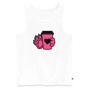 Hundepfote Kaffee Tasse Hunde Mama - Männer Premium Bio Tank Top - Weiß - Vorne - Michal (187cm)