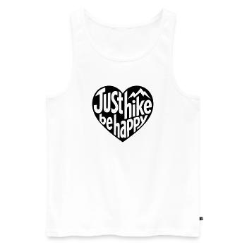 Wander-Design - Just hike be happy Herz - Men's Premium Organic Tank Top - white - Front - AI Model Male 178 light (178cm)