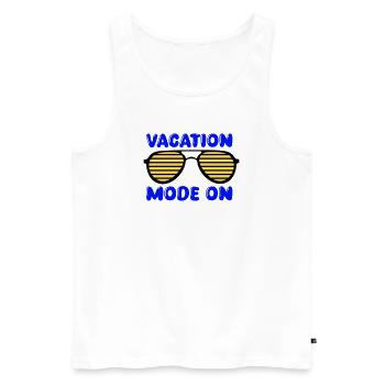 Vacation mode on - Men's Premium Organic Tank Top - white - Front - AI Model Male 178 light (178cm)