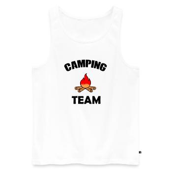 Conception de la silhouette du feu de camp - Débardeur bio Premium Homme - blanc - Devant - AI Model Male 178 light (178cm)