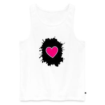 Magenta Heart on Black - Men's Premium Organic Tank Top - white - Front - AI Model Male 178 light (178cm)