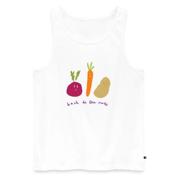 Back to the roots - Men's Premium Organic Tank Top - white - Front - AI Model Male 178 light (178cm)
