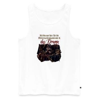 Mitternachtsmaskerade und Drama - Männer Premium Bio Tank Top - Weiß - Vorne - Michal (187cm)