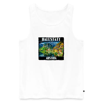 Hallstadt, Austria - Men's Premium Organic Tank Top - white - Front - Michal (187cm)