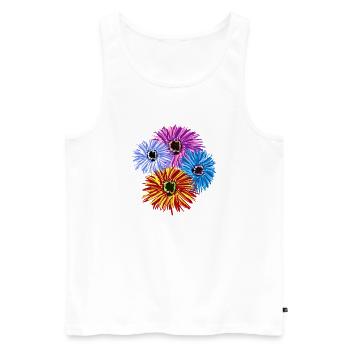 Fleurs Colorées Fleurs Jardin de Fleurs Florales - Débardeur bio Premium Homme - blanc - Devant - AI Model Male 178 light (178cm)