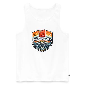 Insigne de Liberté de Carburant Fun - Débardeur bio Premium Homme - blanc - Devant - Michal (187cm)