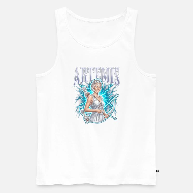 Artemis Blitzjäger - Männer Premium Bio Tank Top - Weiß