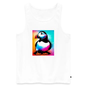 Papageitaucher - Männer Premium Bio Tank Top - Weiß - Vorne - Michal (187cm)