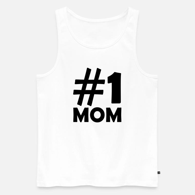 # 1 Mom - Männer Premium Bio Tank Top - Weiß