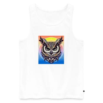 hibou - Débardeur bio Premium Homme - blanc - Devant - Michal (187cm)