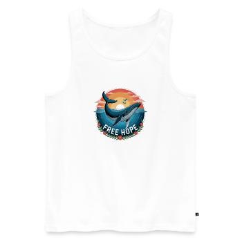 FREE HOPE :: Hope/ Timmy der Wal in der Ostsee - Männer Premium Bio Tank Top - Weiß - Vorne - AI Model Male 178 light (178cm)