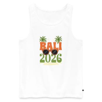 Bali 2026 - Männer Premium Bio Tank Top - Weiß - Vorne - Michal (187cm)