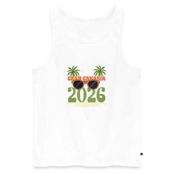 Grande Canarie 2026 - Débardeur bio Premium Homme - blanc - Devant - Michal (187cm)