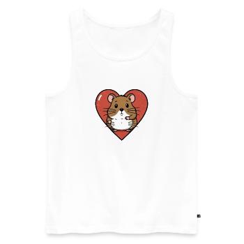 Conception de câlins de hamster au cœur - Débardeur bio Premium Homme - blanc - Devant - AI Model Male 178 light (178cm)