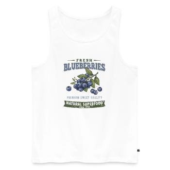 Chemise Blaubeer vintage, style myrtille douce - Débardeur bio Premium Homme - blanc - Devant - Michal (187cm)