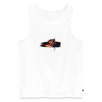 Conception sportive énergétique du joueur de basket-ball - Débardeur bio Premium Homme - blanc - Devant - Michal (187cm)