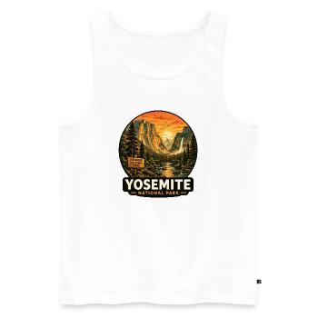 Parc national de Yosemite Sunset California Sierra - Débardeur bio Premium Homme - blanc - Devant - AI Model Male 178 light (178cm)