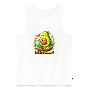 Mamacado Avocado - Lustiges Mama Kawaii Design - Männer Premium Bio Tank Top - Weiß - Vorne - Michal (187cm)