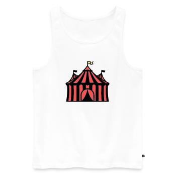 Zirkuszelt Manege Zirkus Bunt - Männer Premium Bio Tank Top - Weiß - Vorne - AI Model Male 178 light (178cm)