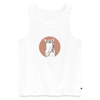 Cheval - Débardeur bio Premium Homme - blanc - Devant - Michal (187cm)