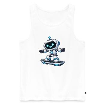 Robot Hoverboard  - Männer Premium Bio Tank Top - Weiß - Vorne - AI Model Male 178 light (178cm)