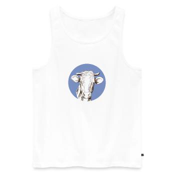Vache - Débardeur bio Premium Homme - blanc - Devant - AI Model Male 178 light (178cm)