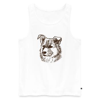 Hund - Männer Premium Bio Tank Top - Weiß - Vorne - AI Model Male 178 light (178cm)