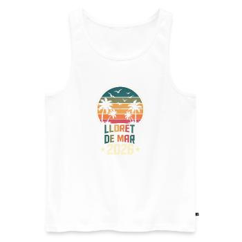 Lloret De Mar 2026 - Männer Premium Bio Tank Top - Weiß - Vorne - AI Model Male 178 light (178cm)