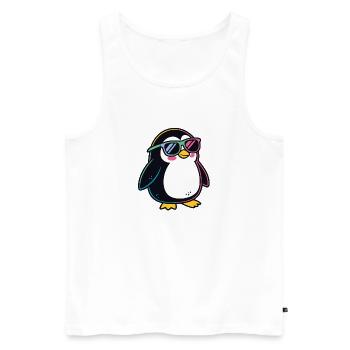 Pinguin-Regenbogengläser - Männer Premium Bio Tank Top - Weiß - Vorne - Michal (187cm)