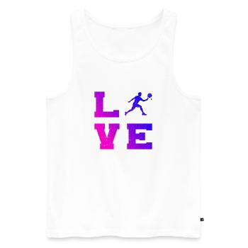 Padel Doppel Fans und Padel Regeln passen zusammen - Männer Premium Bio Tank Top - Weiß - Vorne - AI Model Male 178 light (178cm)