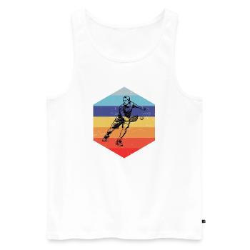 Pickleball Community Gift Idea for Father's Day - Men's Premium Organic Tank Top - white - Front - Michal (187cm)