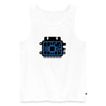 Mikrochip Platine IT Logo - Männer Premium Bio Tank Top - Weiß - Vorne - AI Model Male 178 light (178cm)
