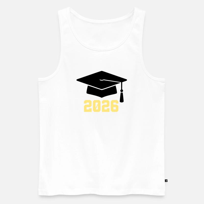 Absolvent 2026 Bachelor Hut - Männer Premium Bio Tank Top - Weiß