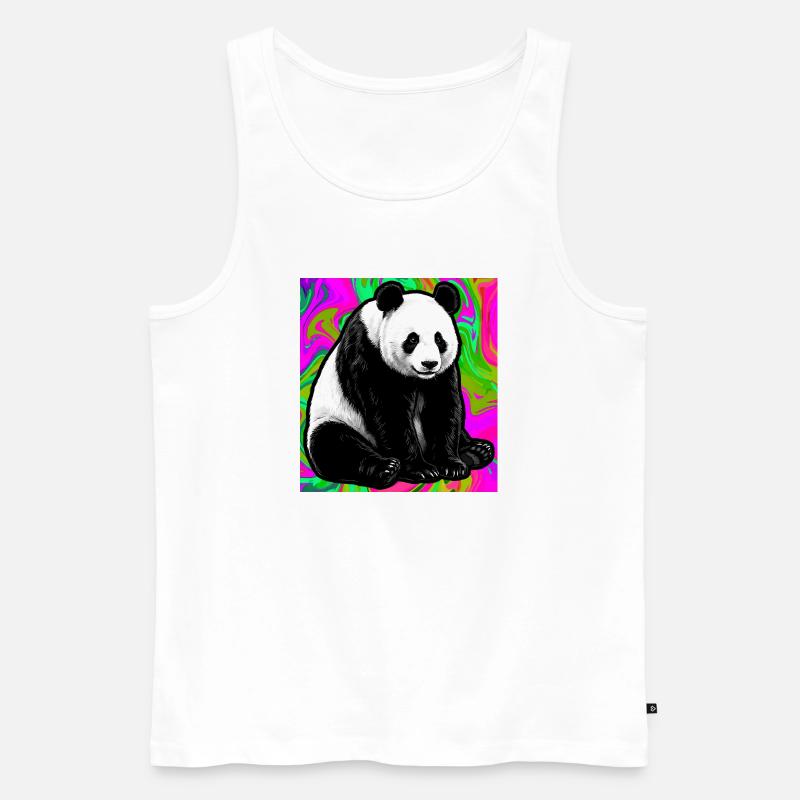 Panda - Männer Premium Bio Tank Top - Weiß