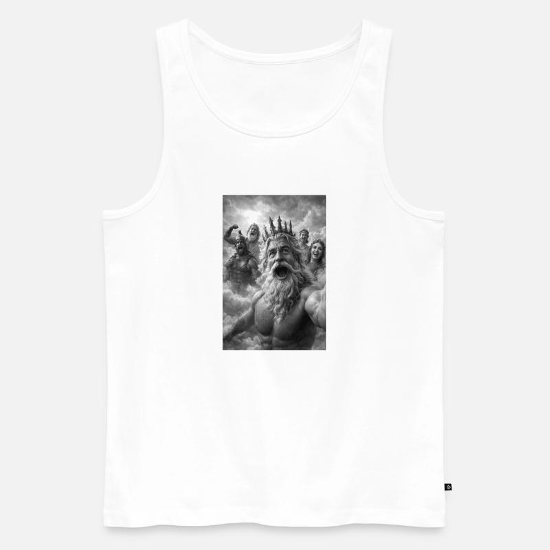 Poseidon-Selfie mit den Göttern - Männer Premium Bio Tank Top - Weiß