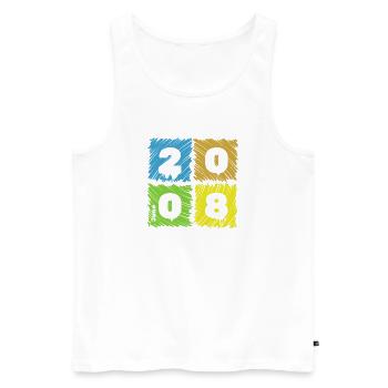 18. Geburtstag Farbige Patches since 06/2008 - Men's Premium Organic Tank Top - white - Front - Michal (187cm)