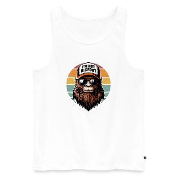 I'm Not Bigfoot Retro Sunset Sasquatch Funny - Men's Premium Organic Tank Top - white - Front - Michal (187cm)