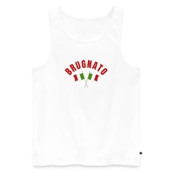 Brugnato Italian Flags - Men's Premium Organic Tank Top - white - Front - Michal (187cm)