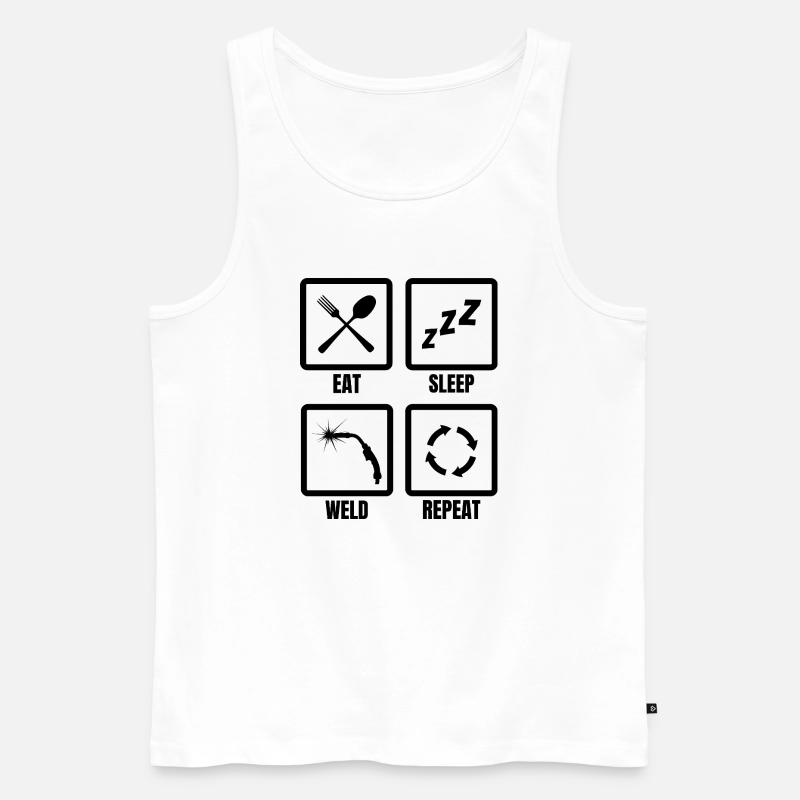 Schweißer Routine - Männer Premium Bio Tank Top - Weiß