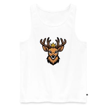 Deer Head Crown - Men's Premium Organic Tank Top - white - Front - Michal (187cm)